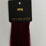 Farveprøve med mørkerød med lilla skær