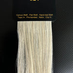 Farveprøve #24 Lysere gyldenblond varm blond på mørk baggrund