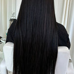 Hårextenions i sortbrun nuance #1b, 60 cm og 300 gram