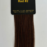 Farveprøve med varm chokoladebrun med rødligt skær