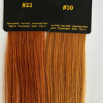 Farveprøver af #30 og #33 til sammenligning