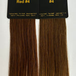 Farveprøve Sammenligning ad farverne Red #4 og #4