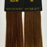 Farveprøve Sammenligning ad farverne Red #4 og #4