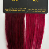 Sammenligning af to lilla nuancer i farveprøve