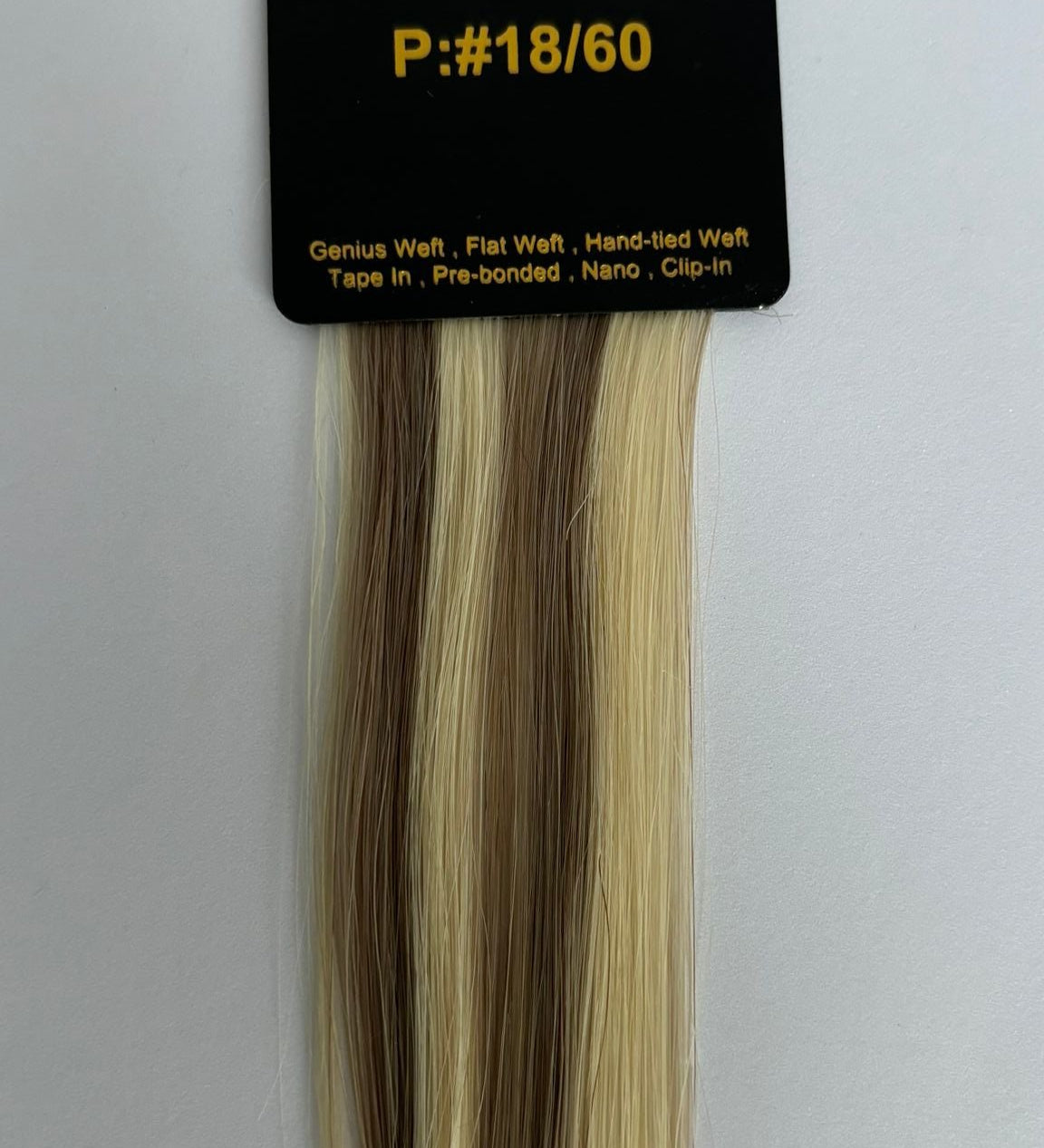 Farveprøve i blond med mørke striber